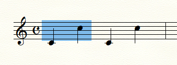 トレモロさせたい音符を選択